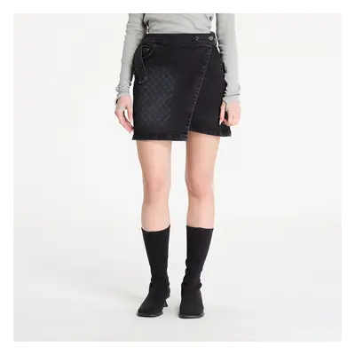 Sukně Daily Paper Mongram Wrap Denim Skirt Black