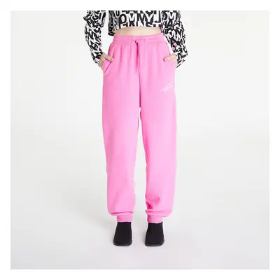 Kalhoty Tommy Jeans Signature Fleece Sweatpants Pink