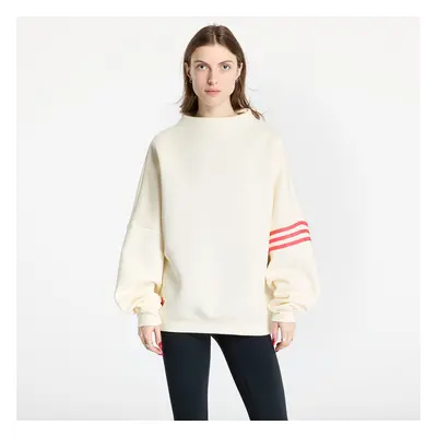 Mikina adidas Neuclassics Oversized Mock Neck Sweatshirt Cream White/ Real Coral