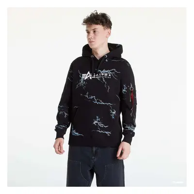 Mikina Alpha Industries Lightning AOP Hoody Black