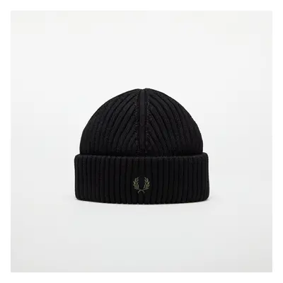 Čepice FRED PERRY Cotton Rib Beanie Black