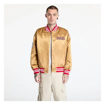 Bunda New Era San Francisco 49Ers NFL Beige Satin Bomber Jacket UNISEX Bronze/ Scarlet