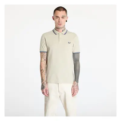 Tričko FRED PERRY The Twin Tipped Polo Shirt Light Oyster/ Mid Blue/ French Navy