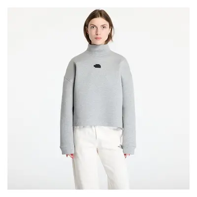 Mikina The North Face Mock Neck Relaxed Sweater Metalic Silver