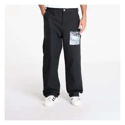 Kalhoty OBEY Big Timer Printed Carpenter Pant Black