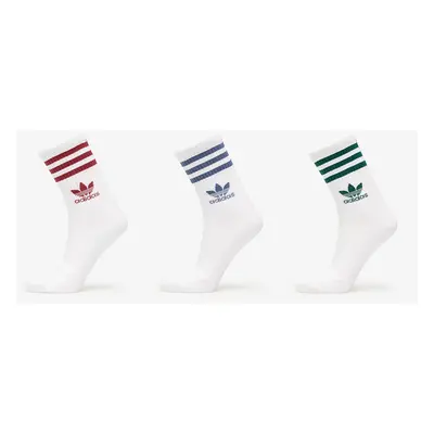 adidas Stripes Crew Sock 3-Pack White/ Preloved Ruby/ Preloved Ink/ Collegiate Green