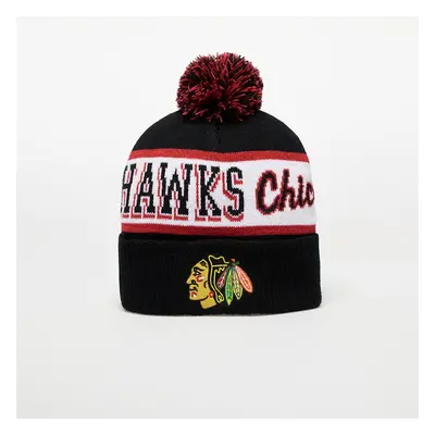 Čepice Mitchell & Ness NHL Block Sweep Pom Knit Chicago Blackhawks Black