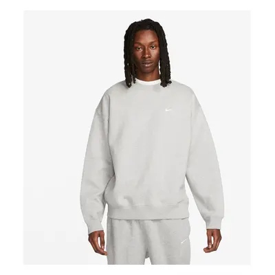 Mikina Nike Solo Swoosh Men's Fleece Crew Dk Grey Heather/ White