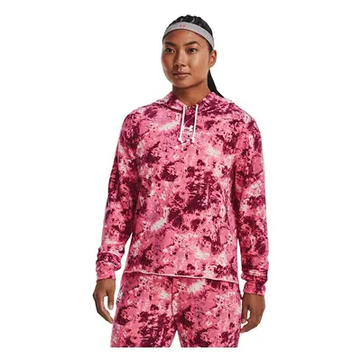 Mikina Under Armour Rival Terry Print Hoodie Pace Pink