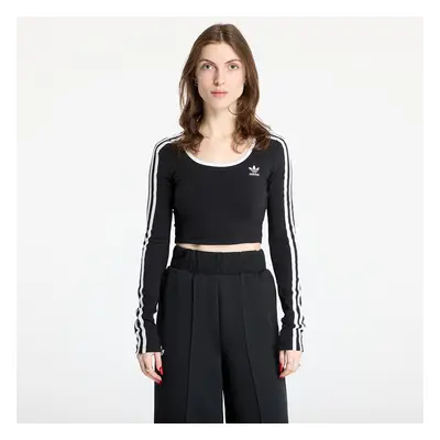 adidas Adicolor Stripes Long Sleeve Crop Black