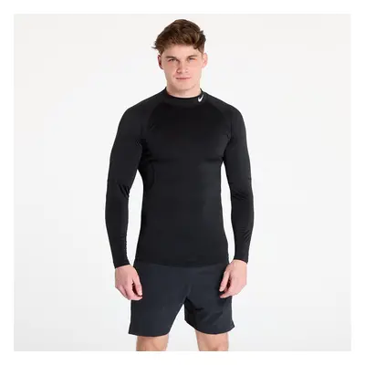 Tričko Nike Pro Men's Dri-FIT Fitness Mock-Neck Long-Sleeve Top Black/ White