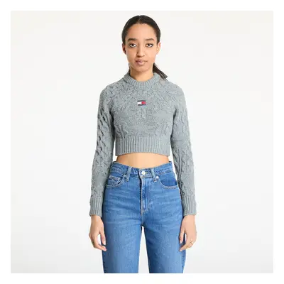 Svetr Tommy Jeans Badge Star Cable Sweater Gray