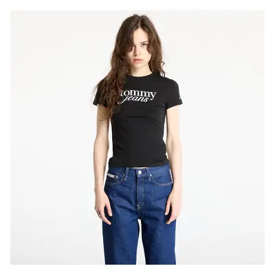 Tričko Tommy Jeans Slim Essential Tee Black