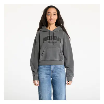 Mikina Tommy Jeans Boxy Crop Varsity Hoodie Black