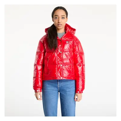 Bunda Tommy Jeans Shiny Hooded Badge Jacket Red