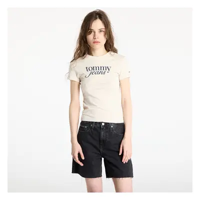 Tričko Tommy Jeans Slim Essential Tee Beige