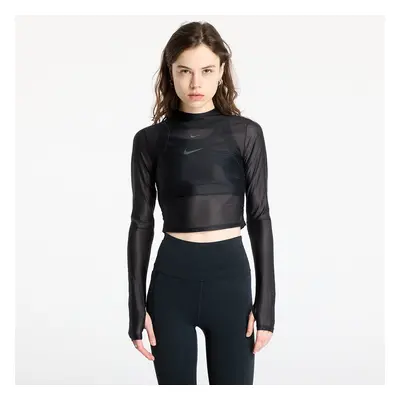 Tričko Nike Zenvy Women's Dri-FIT Long-Sleeve Sheer Top Black/ Pcg6C