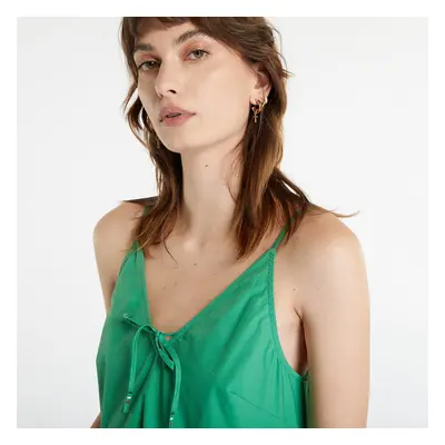 Šaty TOMMY JEANS Poplin Tiered Strappy Dress Coastal Green