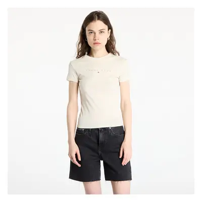 Tričko Tommy Jeans Slim Tonal Linear Tee Beige