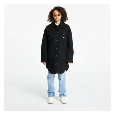 Kabát TOMMY JEANS Wool Coat Black