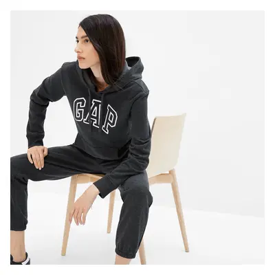 Mikina GAP Pullover Logo Hoodie Charcoal Heather