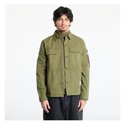 Košile Alpha Industries Inc. Color Block Overshirt Dark Olive