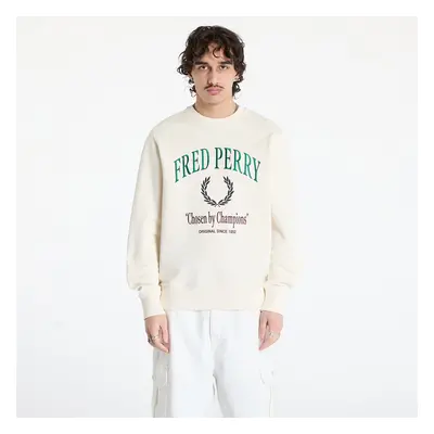 Mikina FRED PERRY Embroidered Champion Sweatshirt Ecru