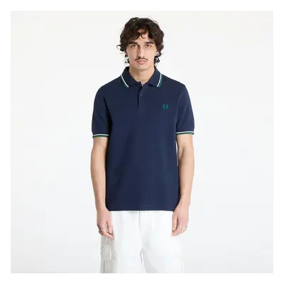 Tričko FRED PERRY Twin Tipped Fred Perry Shirt Dark Carbon/ Light Ecru/ Label Green