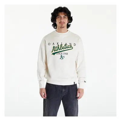 Mikina New Era Oakland Athletics MLB Lifestyle Crew Neck Sweatshirt UNISEX Off White/ Dark Green