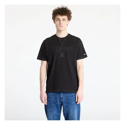 Tričko Tommy Jeans Relaxed Tonal Crest Tee Black