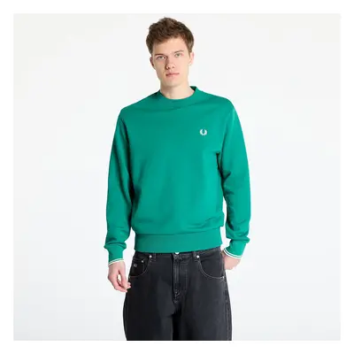 Mikina FRED PERRY Crew Neck Sweatshirt Label Green