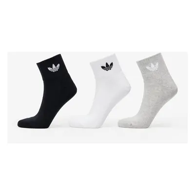 Ponožky adidas Originals Mid Ankle Sock 3-Pack White/ Medium Grey Heather/ Black