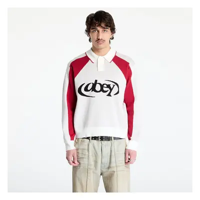 Svetr OBEY Soccer Polo Sweater White Multi