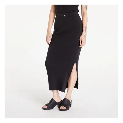 Sukně Calvin Klein Jeans Soft Ribbed Lyocell Maxi Skirt Black