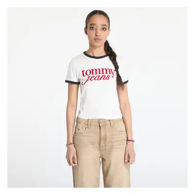 Tričko Tommy Jeans Slim Script Tee White