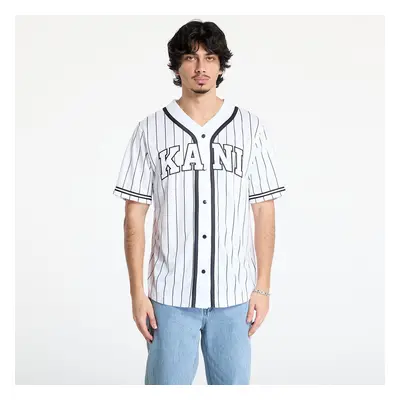 Košile Karl Kani Serif Pinstripe Baseball Shirt White/ Black