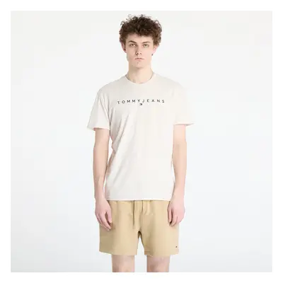 Tričko Tommy Jeans Regular Linear Logo Tee Beige