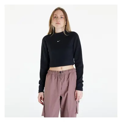 Top Nike Sportswear Phoenix Plush Women's Long-Sleeve Crop Top Black/ Sail