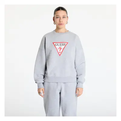 Mikina Guess JEANS Oversized Iconic Triangle Sweat Medium Grey Heath