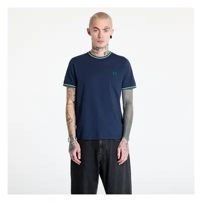 Tričko FRED PERRY Twin Tipped T-Shirt Dark Carbon / Light Ecru / Label Green