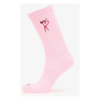 Nike Everyday Plus Dri-FIT Cushioned Crew Socks 1-Pack Pink Foam/ University Red/ Black