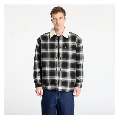 Bunda Tommy Jeans Check Teddy Mix Overshirt Black