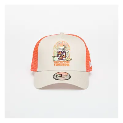 Kšiltovka New Era 9FORTY Af Trucker Summer Patch Stone/ Orange