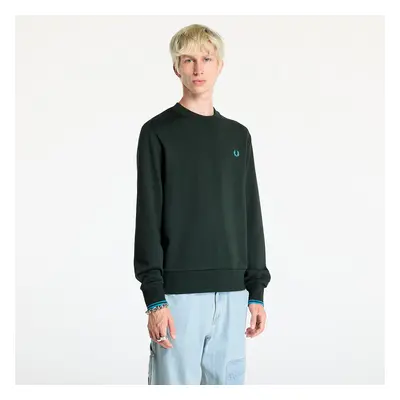 Mikina FRED PERRY Crew Neck Sweatshirt Night Green/ Ocean