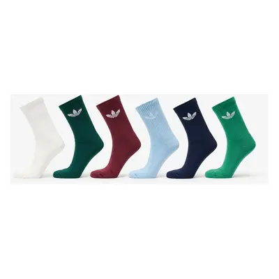 adidas Trefoil Crew Sock Cushion 6-Pack Off White/ Semi Court Green/ Collegiate Green