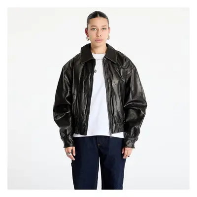 Bunda Guess Originals Pu Distress Leather Bomber Jet Black Multi