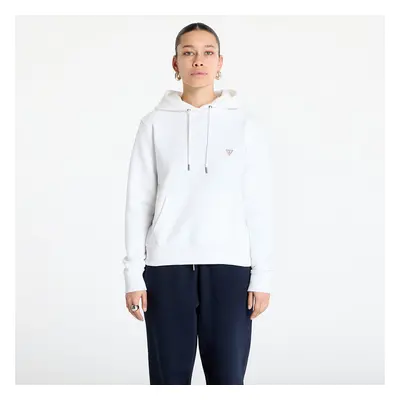 Mikina Guess JEANS Hood Reg Mini Triang Sweat Pure White