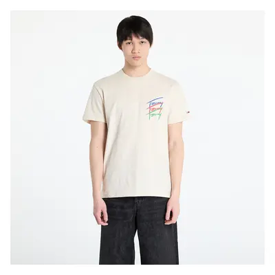 Tričko Tommy Jeans Regular Twisted Sign Tee Beige