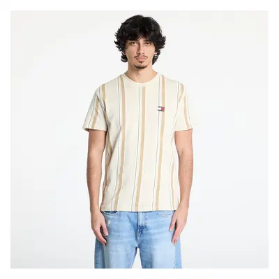 Tričko Tommy Jeans Regular Vertical Stripe Tee Beige