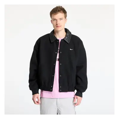 Bunda Nike Solo Swoosh Men's Wool Varsity Jacket Black/ Black/ Black/ White